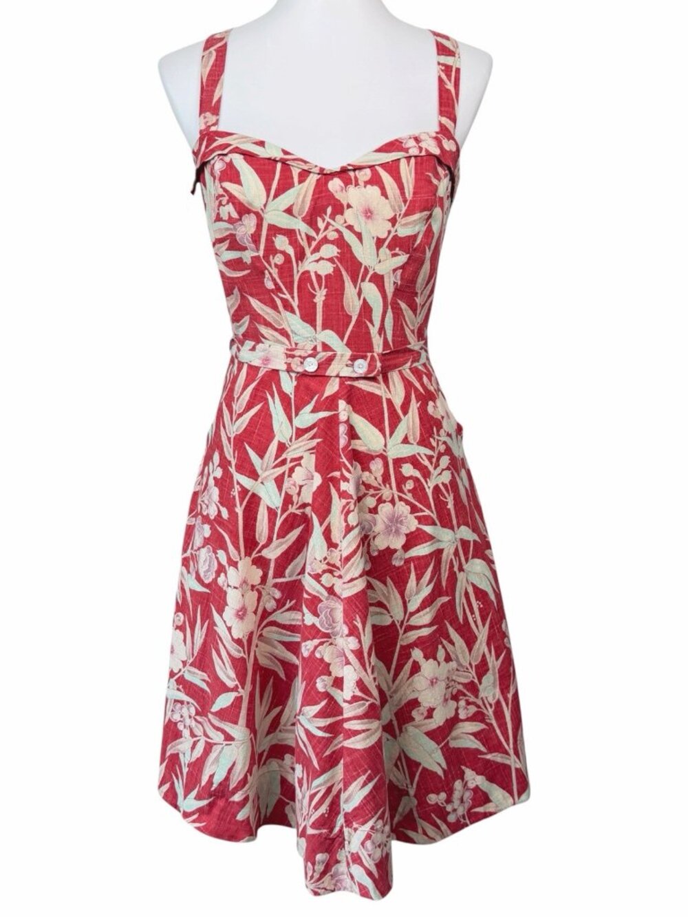 RRL Double RL Ralph Lauren Dress Womens Medium Floral Red Fit Flare